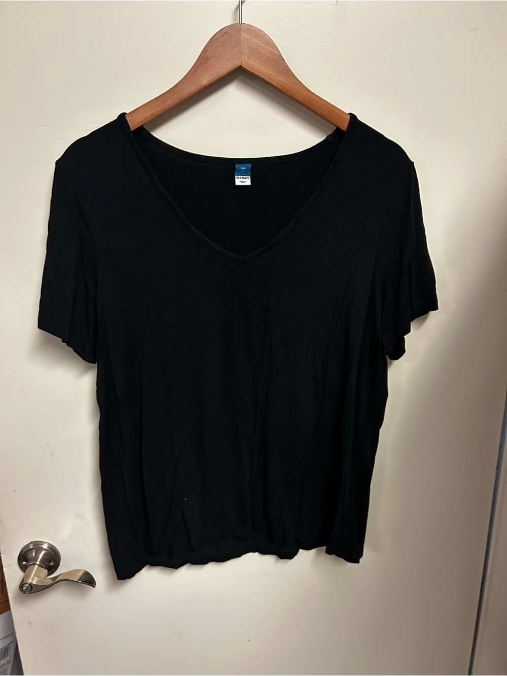 Black V-Neck Women's Top